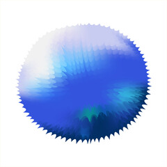 Blue bubble isolated on white background. Abstraction under water. Blue drop