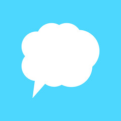 Cartoon speech or think bubble, empty communication cloud. Vector design element.