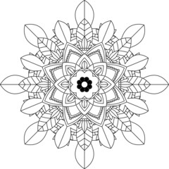Easy Mandala coloring book simple and basic for beginners, seniors and children. Set of Mehndi flower pattern for Henna drawing and tattoo. Decoration in ethnic oriental, Indian style.