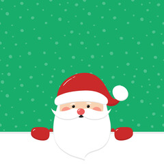 Funny Santa Claus with copyspace. Christmas background. Vector