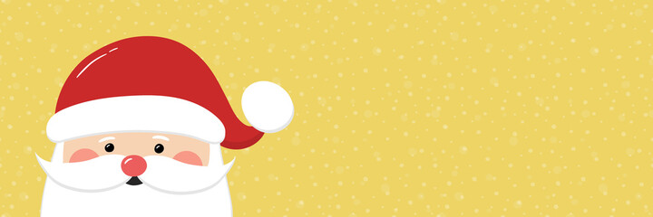 Santa Claus on empty background with snowflakes. Christmas banner. Vector