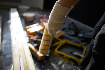 Building paint roller repair facility is an industrial work tool