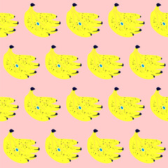 Pattern banana bunch with black dots