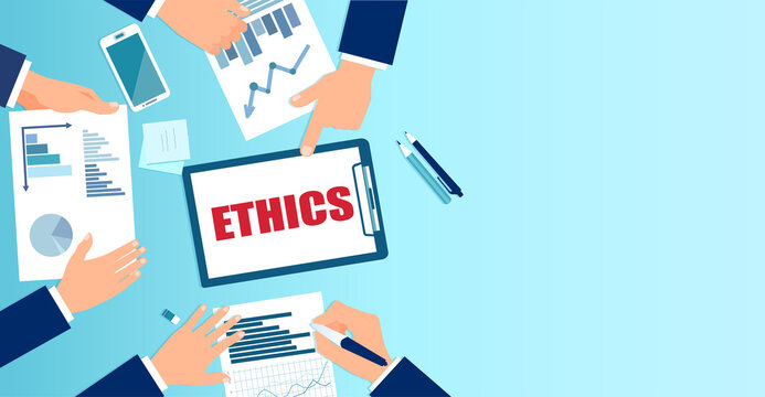 Vector Of Business People Ethics Committee Reviewing Financial Reports