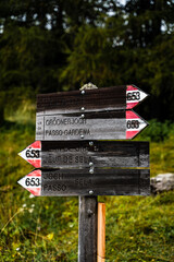 Sign showing the way on a trail © Iwan