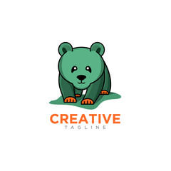 Creative Panda Logo design vector template.