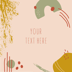 Stoffe zum Nähen Hand drawn abstract background.Various shapes and doodle objects.Simple modern trendy background template with copy space for text. Social media stories and post creative vector illustration.