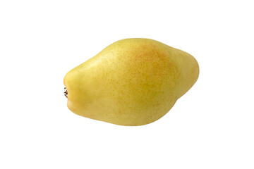 Yellow pear cut out isolated on white background.