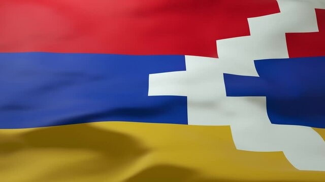 Waving Nagorno Krabakh flag - loop