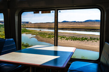 View from the dining car on an eastbound Amtrak