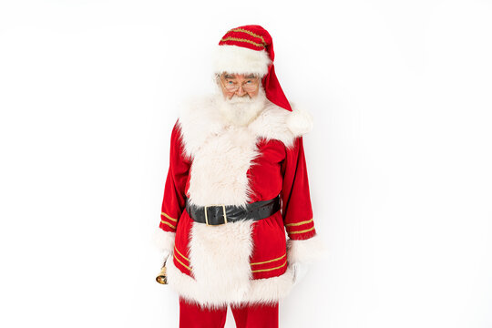 Santa Claus standing on white background.