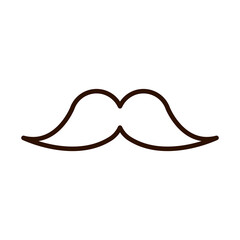 hipster mustache fashion line icon style