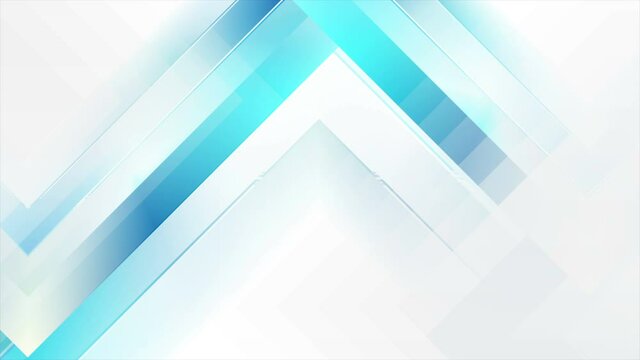 White and blue glossy stripes abstract tech geometric motion background. Seamless looping. Video animation Ultra HD 4K 3840x2160