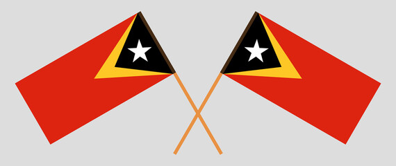 Crossed flags of East Timor
