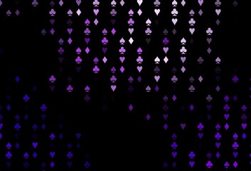 Dark Purple vector texture with playing cards.