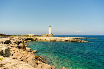 Panoramic Sights of  The Santa Croce Lighthouse in Augusta, Province of Syracuse,Sicily - Italy.