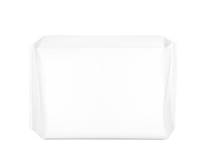 High realistic package bag with seam mockup. Front view. Vector illustration isolated on white background. Easy to use for presentation your product, design. EPS10.  © realstockvector