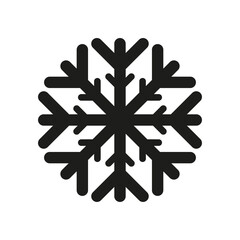 Snowflake icon. Black silhouette. Vector flat graphic illustration. The isolated object on a white background. Isolate.