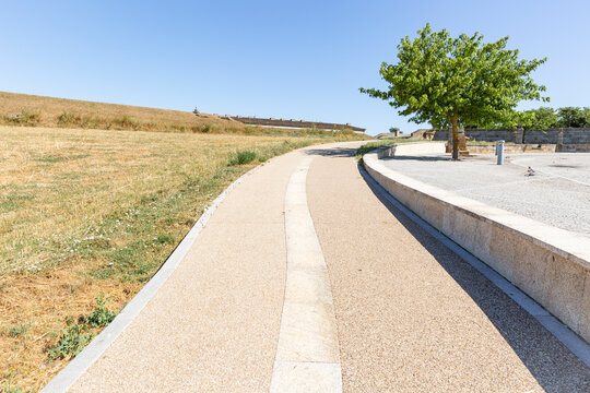 bicycle path outside the city wall of Almeida town, Guarda district, Beira Alta, Portugal