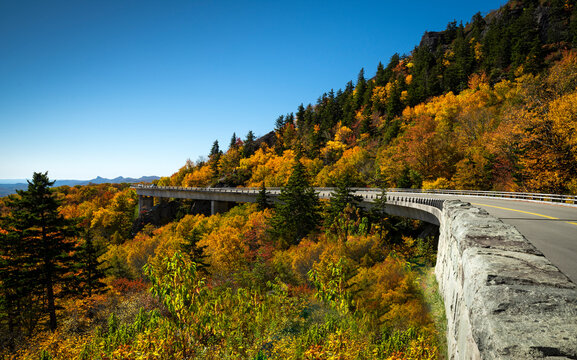 Linn Cove Viaduct - Fall on the Blue Ridge Parkway