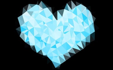 Light BLUE vector shining triangular background.