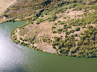 Amazing Aerial view of Pchelina Reservoir, Bulgaria