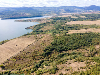 Amazing Aerial view of Pchelina Reservoir, Bulgaria