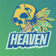 heaven logo skull and crossbones