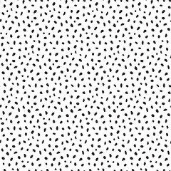 Vector seamless pattern with black dots on white. - 385622923