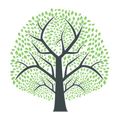 Heavy Green Tree Vector Template Design. Tree Vector Design.