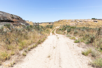 dirt road in the mountains next to Pereiro village, municipality of Pinhel, Guarda district, Beira Alta, Portugal