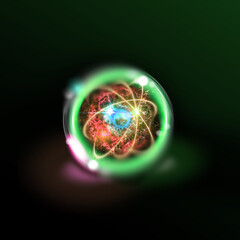 Atomic Particle 3D Illustration
