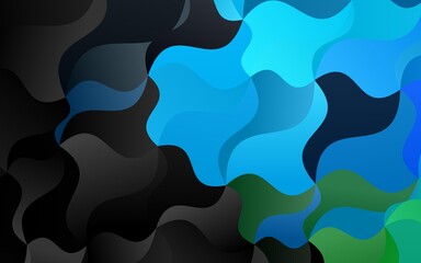 Light Blue, Green vector background with bent ribbons.