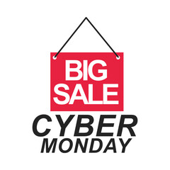 cyber monday, signboard door big sale advertisement
