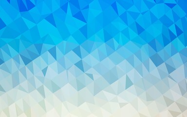 Light BLUE vector shining triangular background.