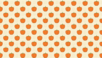 seamless pattern with orange pumpkins