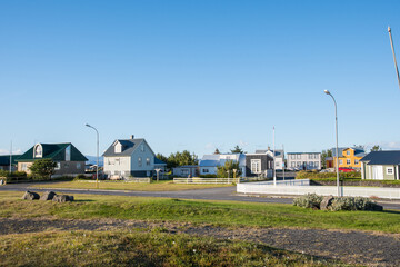 Fototapeta na wymiar Village of Eyrarbakki on the coast of Iceland