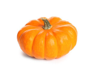 Beautiful ripe orange pumpkin isolated on white