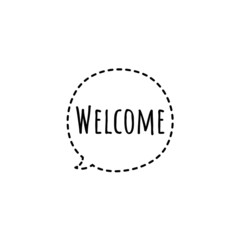 Welcome Sign Word Lettering Illustration