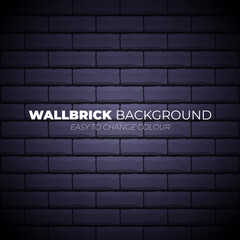 Seamless dark brick wall background.Easy to change colour background. vector eps10 illustration