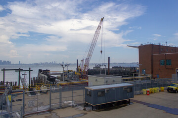Fototapeta na wymiar Staten Island, New York, USA: Ferry dock at Staten Island