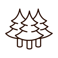 trees forest nature foliage line icon style