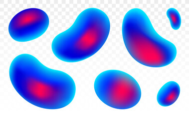 Abstract liquid shapes. Beautiful liquid fluid. Organic flowing liquid forms. Colorful paint splash. Dangerous cell. Gradient iridescent shapes. Viral bacteria. Background with bacteria. Microorganism