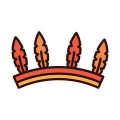 feather decoration accessory headband line fill icon