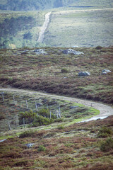 Border between Portugal and Spain in the mountains near Castro Laboreiro in the north of Portugal. Scenic landscape.