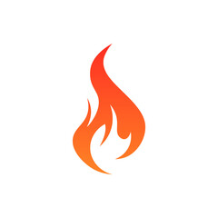 Simple vector flame icon in flat style