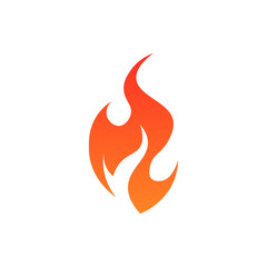 Simple vector flame icon in flat style