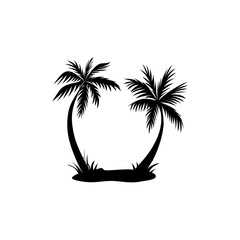Double palm trees icon vector