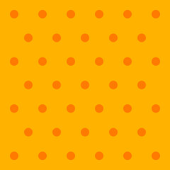 Halloween pattern polka dots. Template background in yellow and orange polka dots . Seamless fabric texture. Vector illustration © mityay_pg