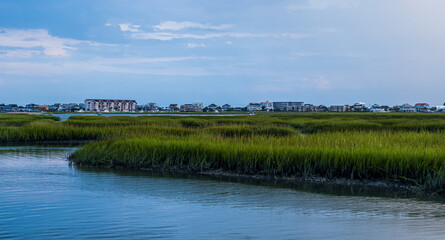 Blue sky over the marsh.